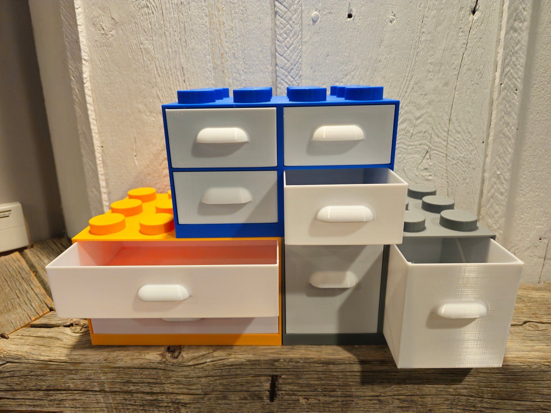 Stackable 3D Printed Organizer Drawers, Building Brick-Style Storage Bins for Toys, Crafts, Sewing or School Supplies, Decorative Organizers product image (8)