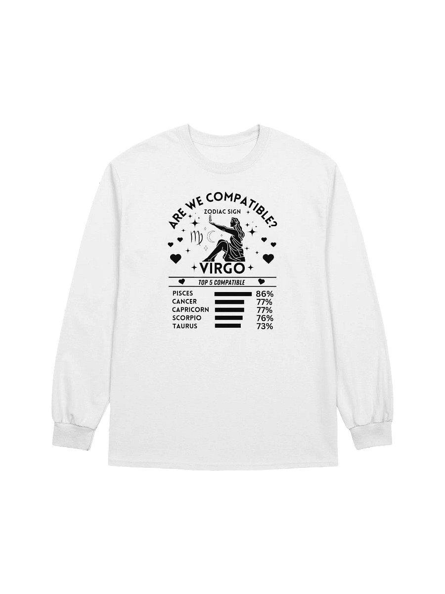 Virgo Zodiac Sign Romantic Compatibility - Gildan Ultra Cotton Unisex Long Sleeve T-Shirt - Light Colors product image (2)