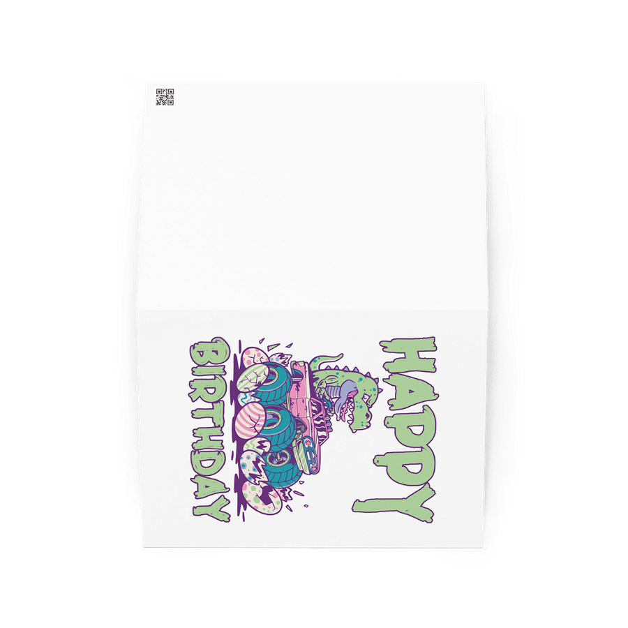 Happy Birthday (Dinosaur Monster Truck) Birthday Card 5" x 7" product image (2)