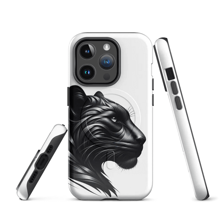 MagSafe® Tough Case for iPhone® | Shadow Steel: AI-Designed Black Panther Iron Robot product image (3)