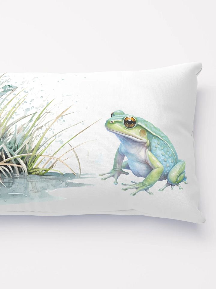 Rainy Day Frog Pillow Double Sided In White product image (2)