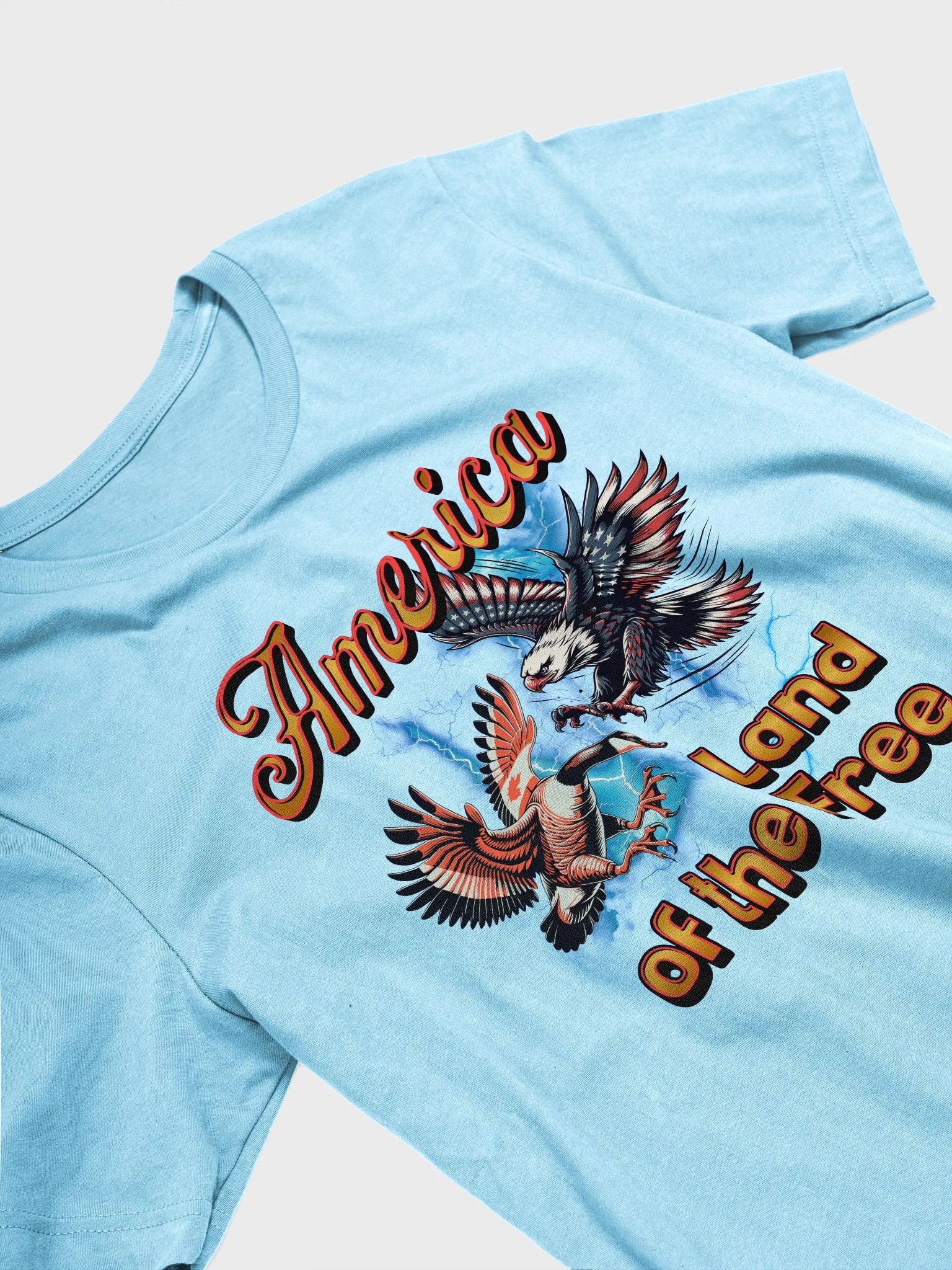 America Land Of The Free Patriotic Freedom Eagle T-Shirt product image (2)