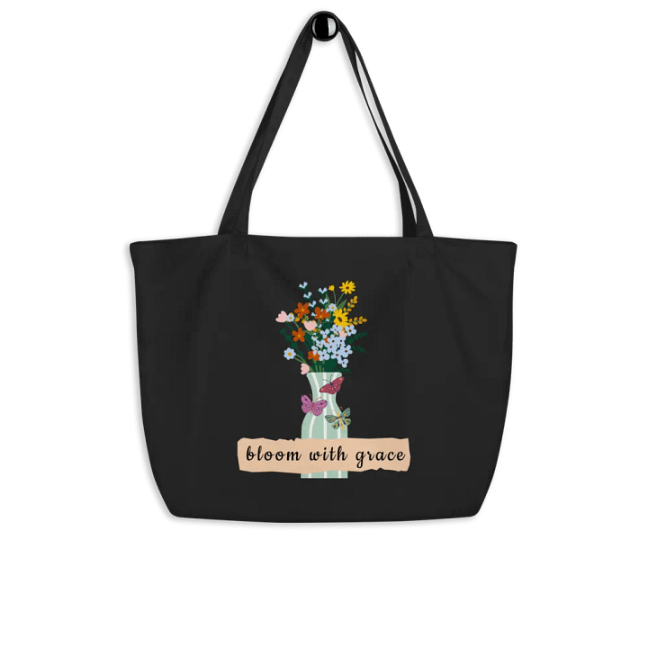 Graceful Blooms Organic Cotton Tote Bag product image (1)