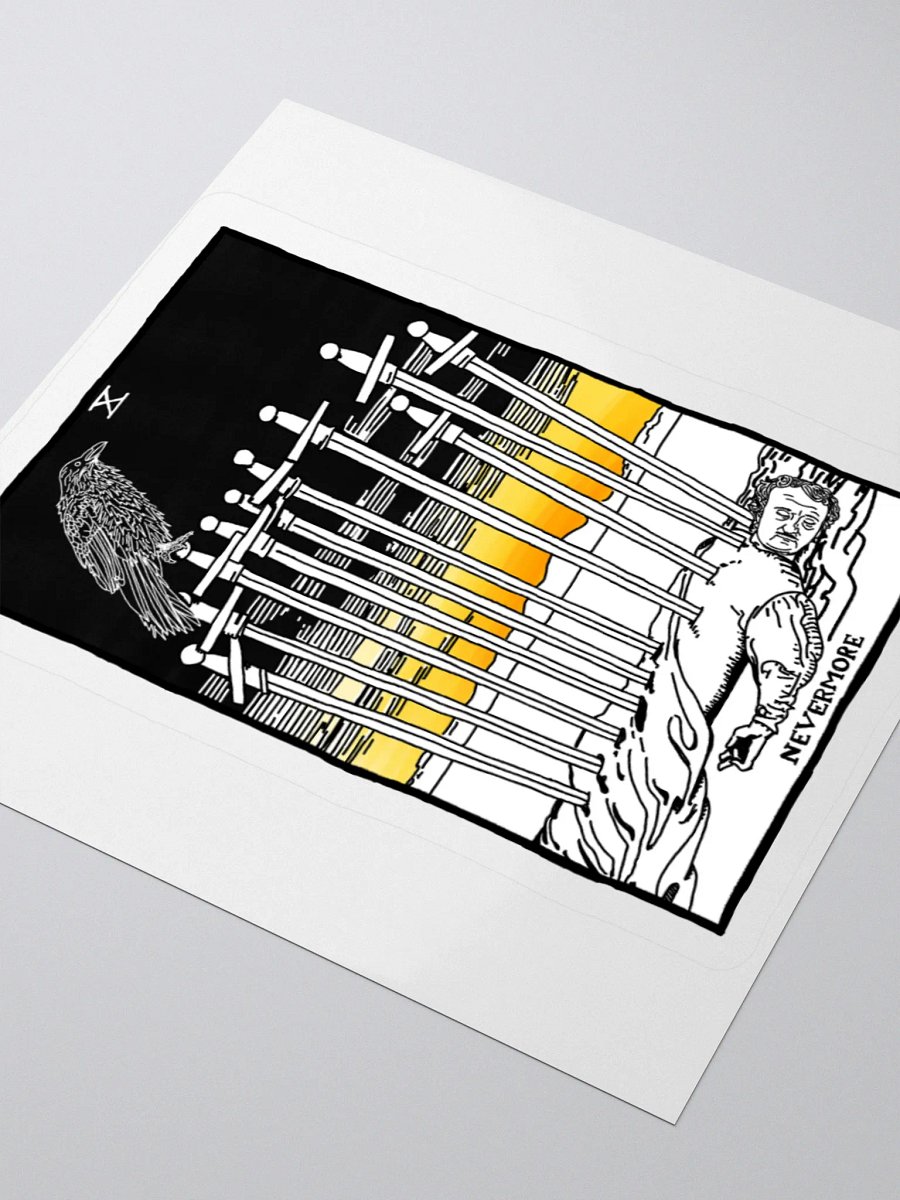 Edgar Allan Poe Ten of Swords Tarot Card Sticker product image (3)