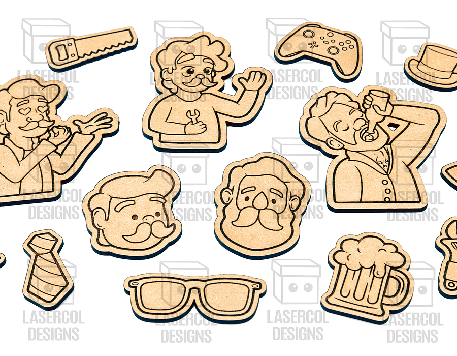 Father's Day Paint Kit DIY Cut Outs Set 1 - Laser Cut Files product image (8)