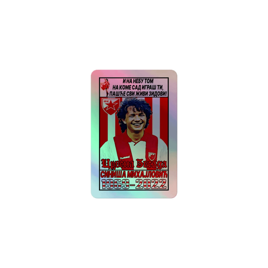 Siniša Mihajlović (FK Crvena Zvezda) #5 Kiss-Cut Holographic Sticker Sheet product image (1)