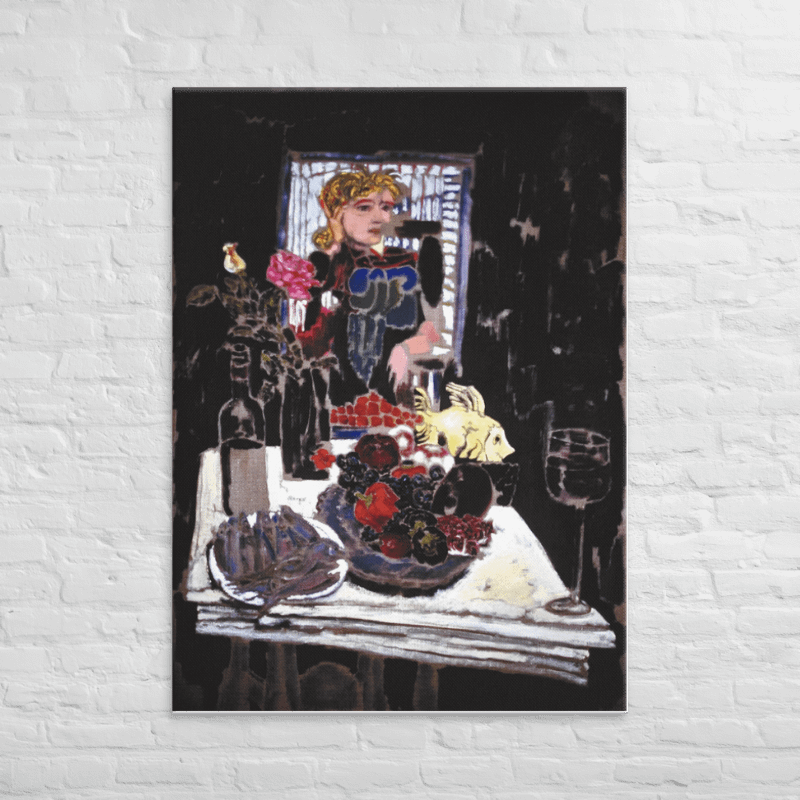 Still Life on White Table (aka Helga) (1987) on canvas (40" x 55") product image (2)