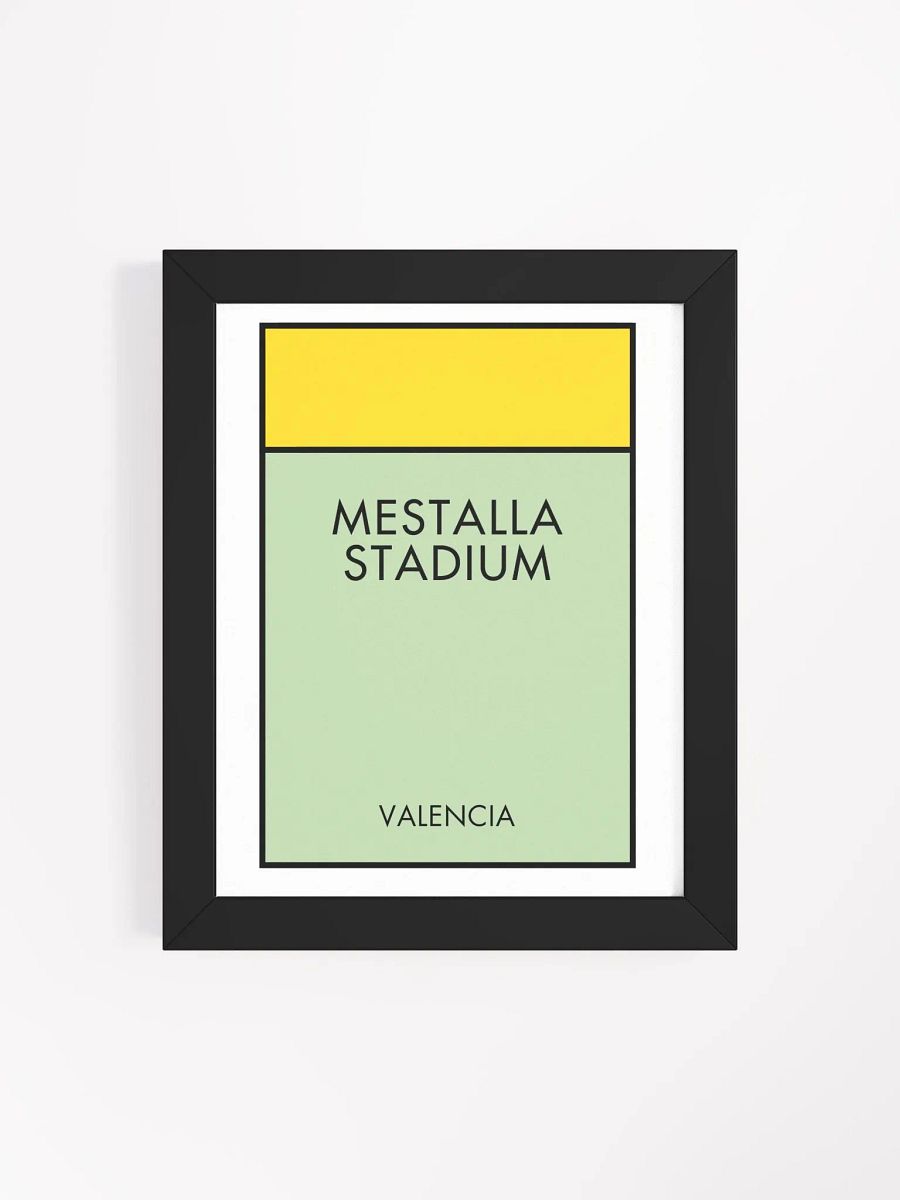 Mestalla Stadium Valencia Monopoly Title Art Framed Print product image (2)