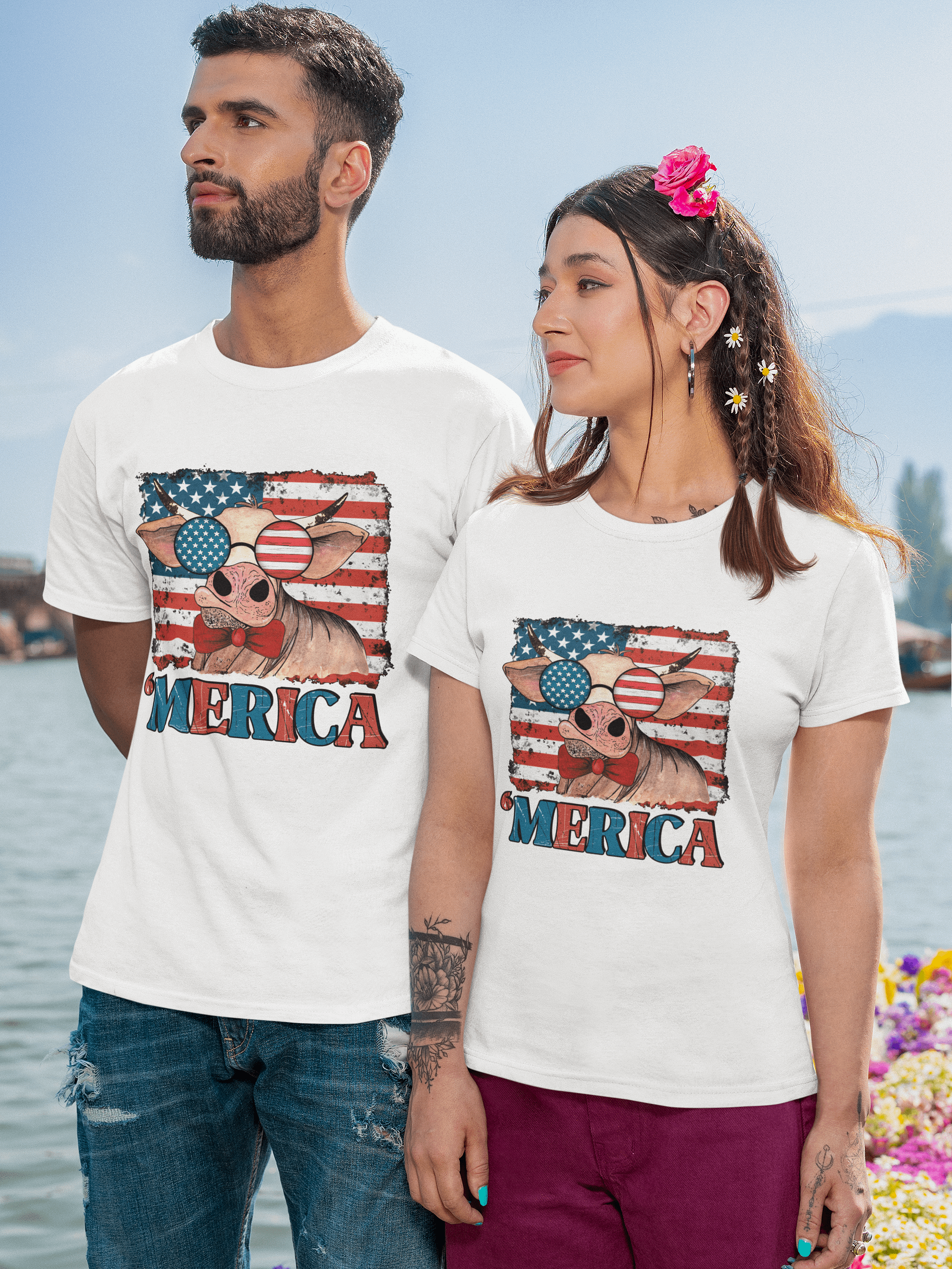 Patriotic T-Shirt- Featuring The Cow Merica.. product image (1)