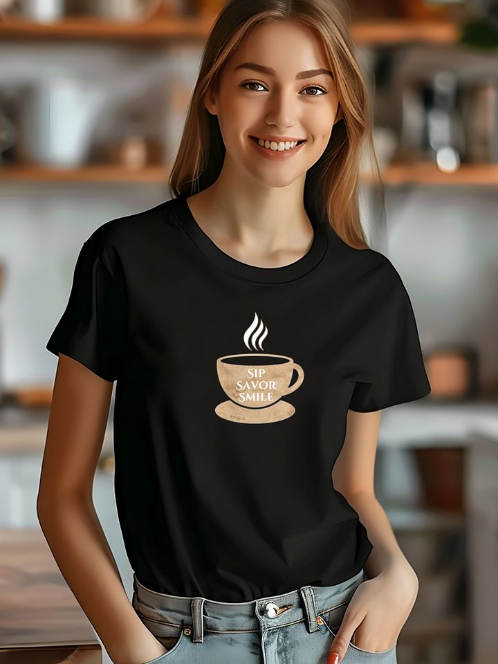 Sip Savor Smile Marble Coffee Cup Tee product image (1)