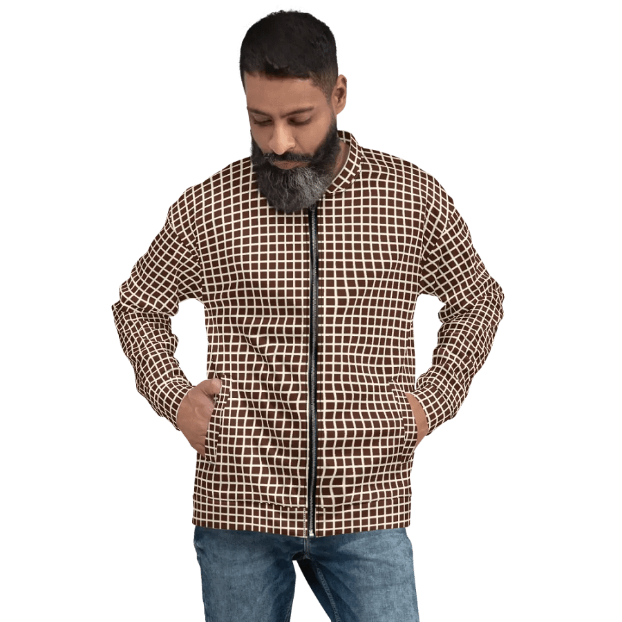 Graph Check Brown and Cream Bomber Jacket product image (9)