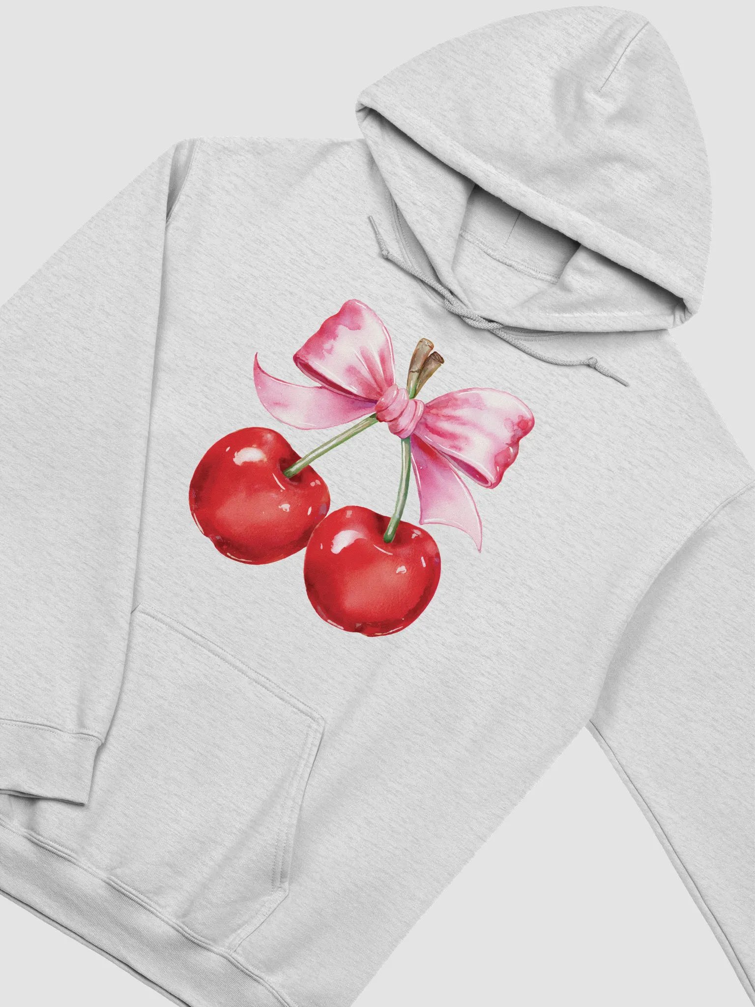 Cute Cherry Bow Design -Coquette Pink Ribbon & Cherry Illustration product image (3)