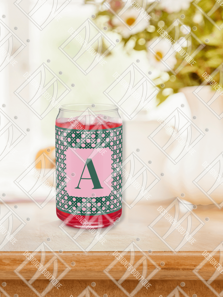 Verdant Garden Monogram A Can-Shaped Glass product image (4)