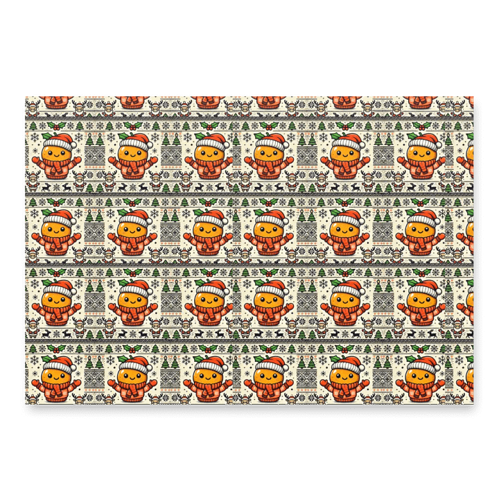 Tangerine Xmas Wrapping Paper Sheet Set product image (2)