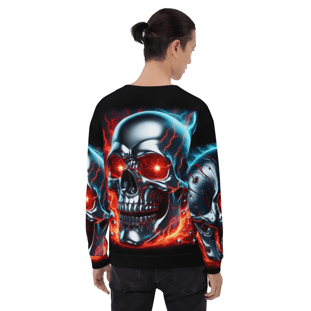 Cyber Skull Unisex All-Over Print - Unisex Sweatshirt #12 product image (9)