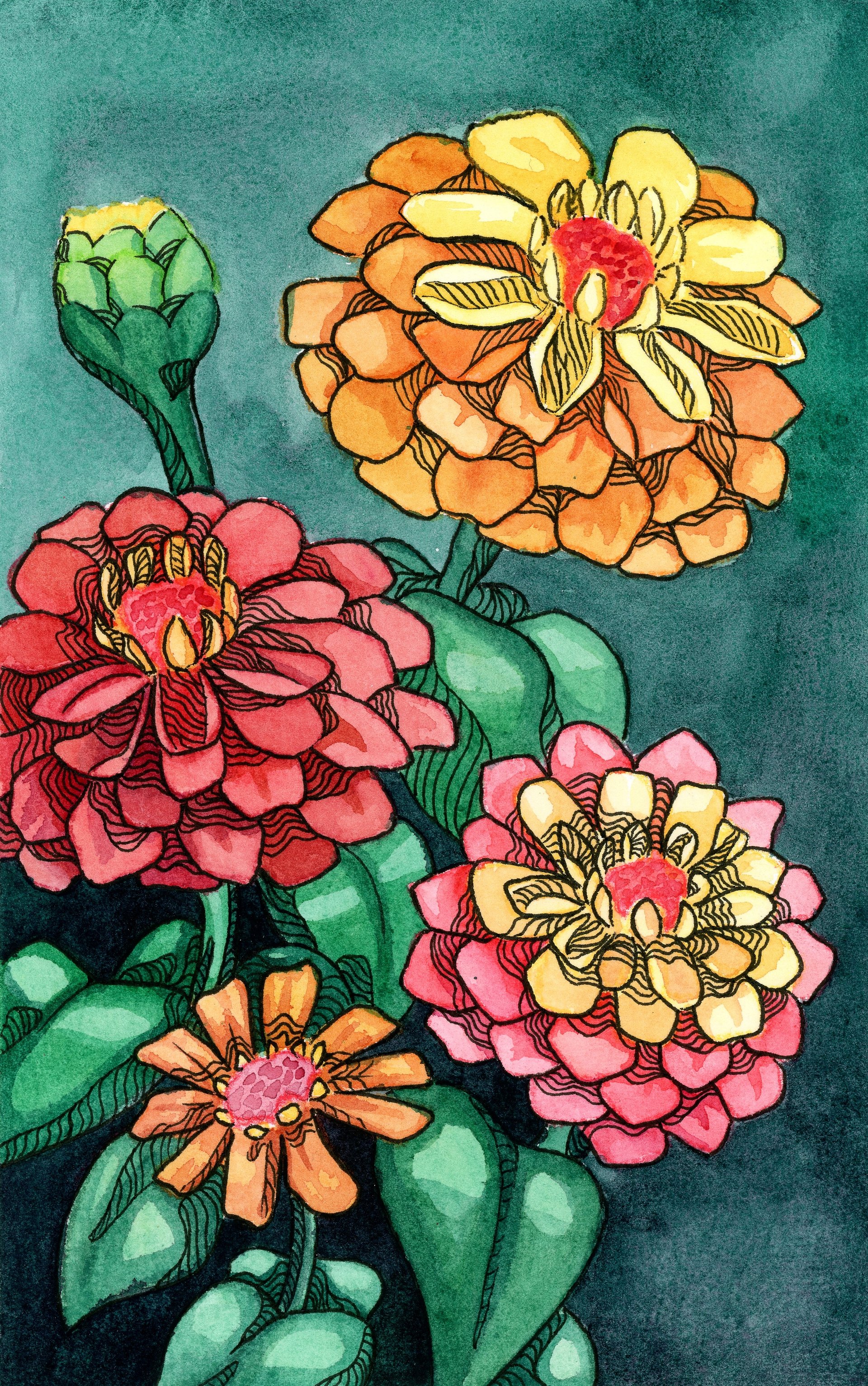 Zinnia 7x5in Print product image (1)