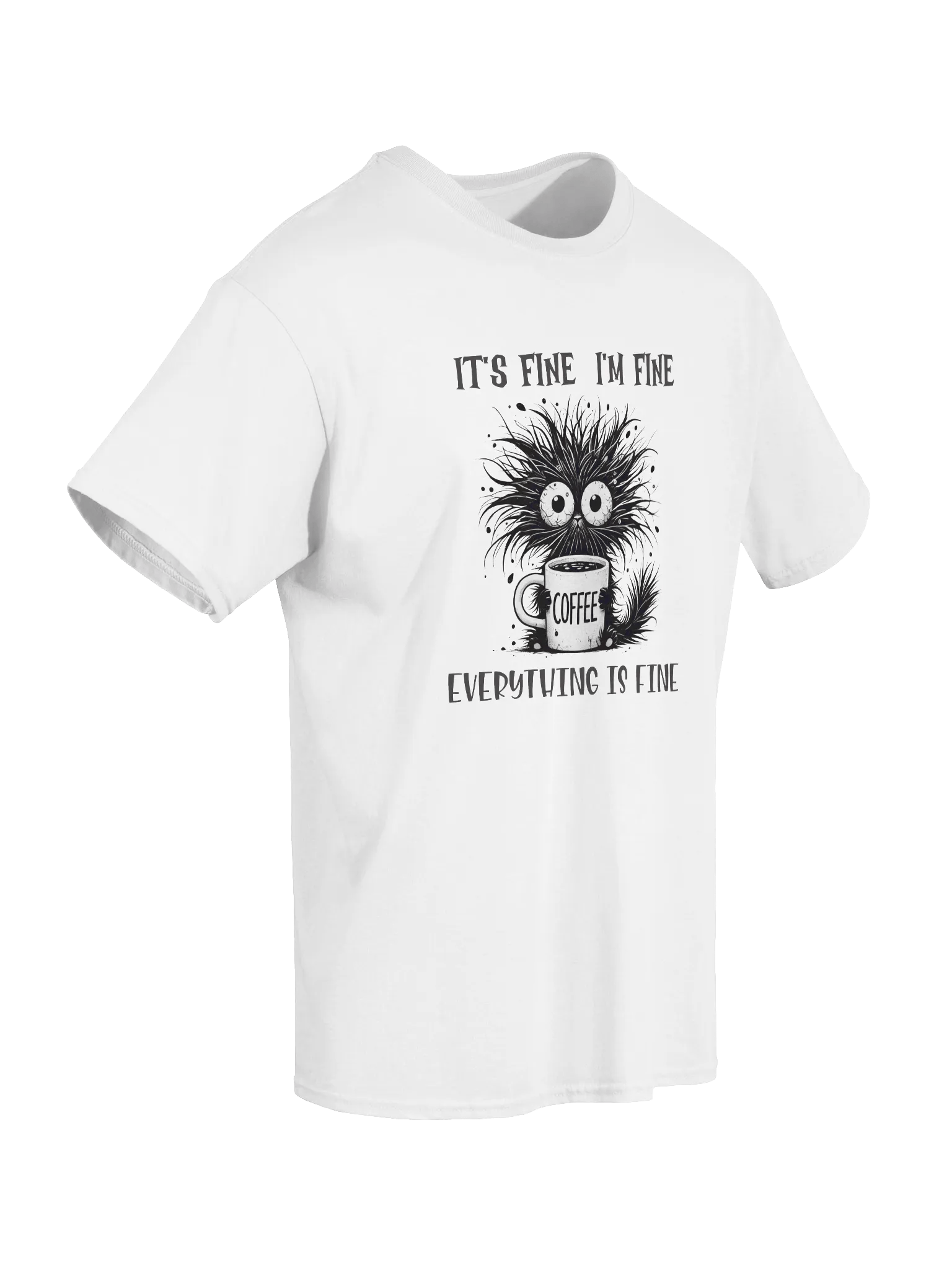Whimsical Cat It's Fine I'm Fine Everything is Fine Tee product image (2)