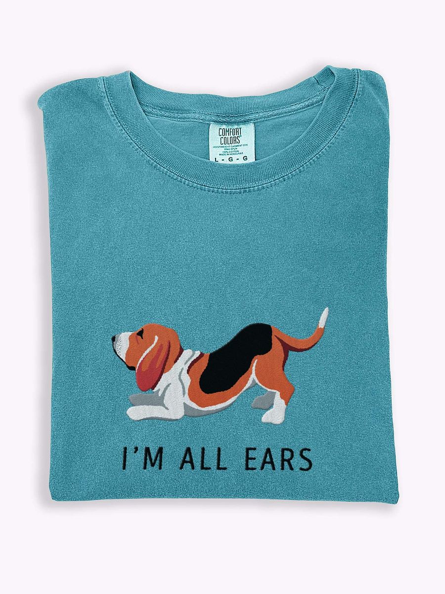 I'm All Ears T-Shirt(Embroidered) of a Basset Hound product image (1)