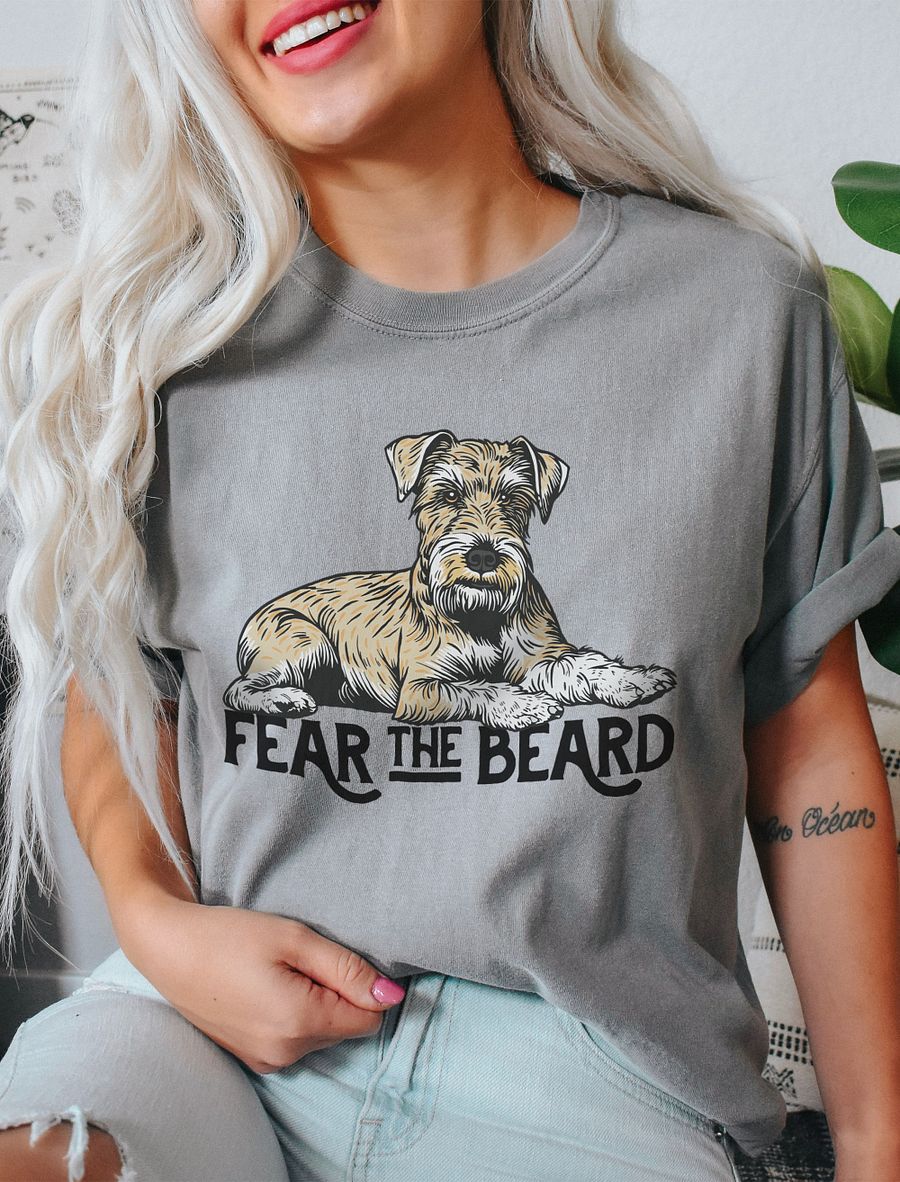 Fear the Beard T-Shirt of a Schnauzer(Wheaten) | Funny T-Shirt for Bearded Dog Paw-rents product image (20)