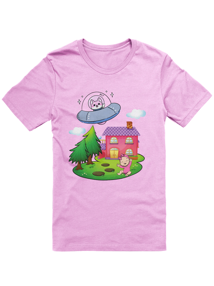 Funny Alien Cat UFO T-Shirt, Cartoon Space Encounter Tee, Gift for Cat Lovers & Pregnant Women, Unisex Shirt - Cat Lover Tee, Pregnancy Gift product image (6)