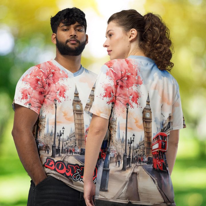 London England Watercolor All Over Print Jersey Shirt product image (1)