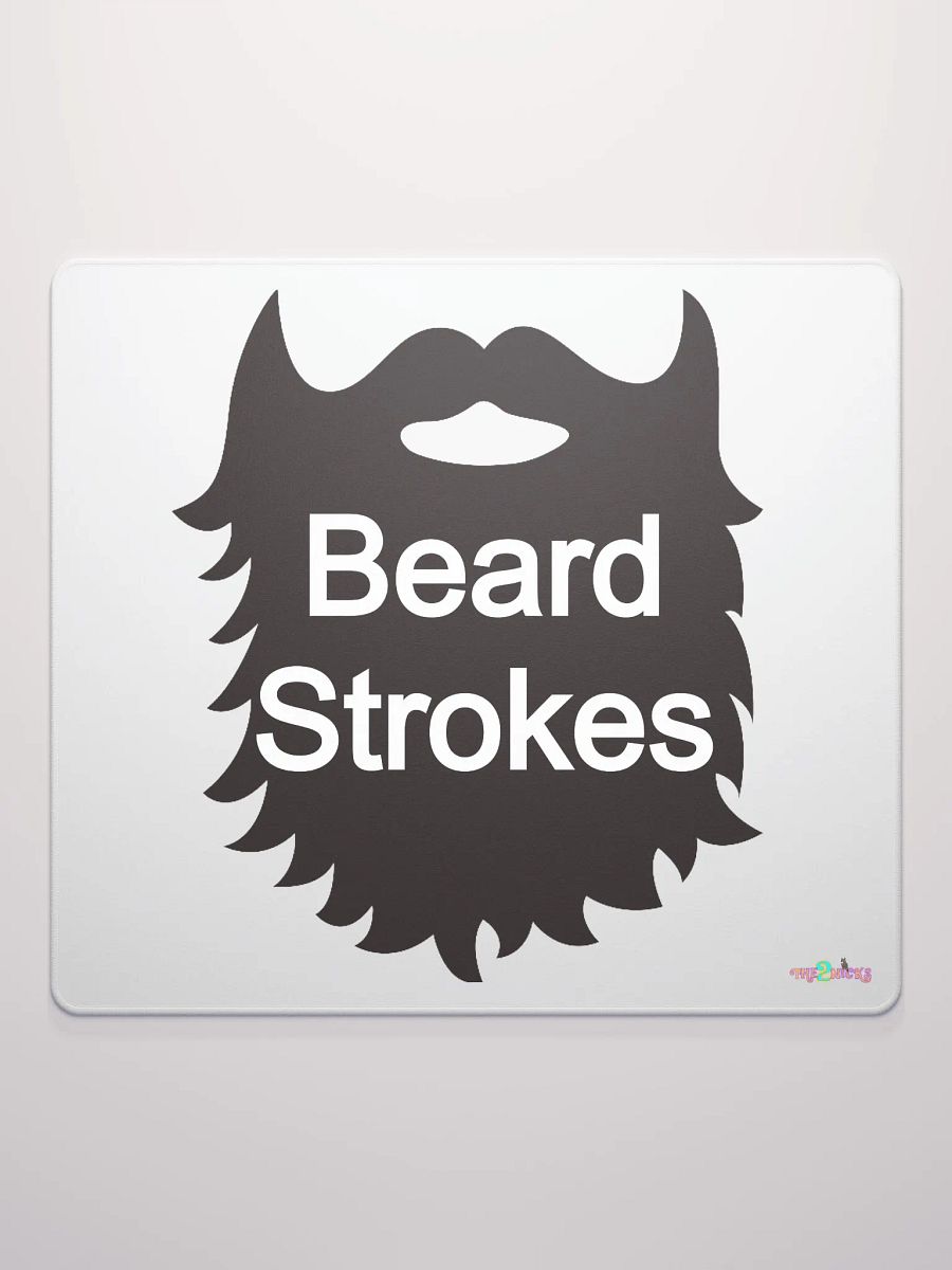 Black Beard Strokes Gaming Mouse Pad (White) product image (1)