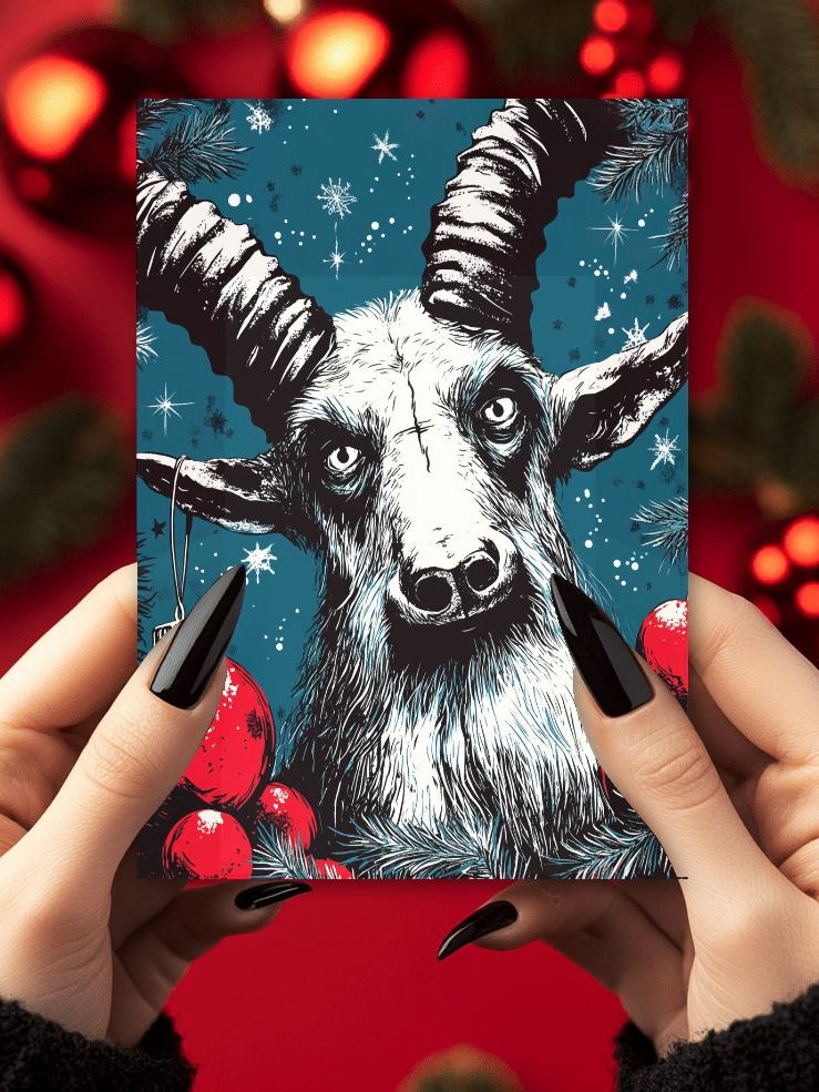 Retro GOAT Christmas Cards Pack of 10 • 5×7 product image (1)