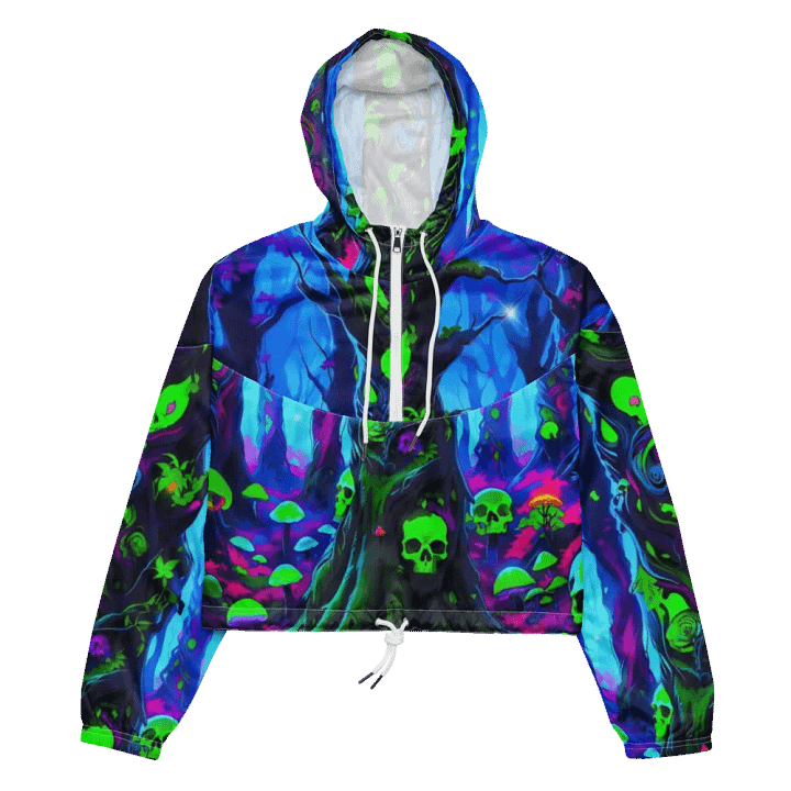 Neon Skull Forest Women's Windbreaker product image (2)