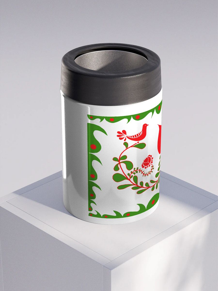 Hungarian Bird and Floral Stainless Steel Koozie product image (3)