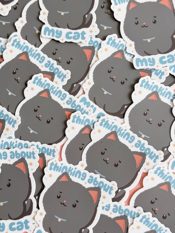 'Thinking About My Cat' Sticker product image (2)
