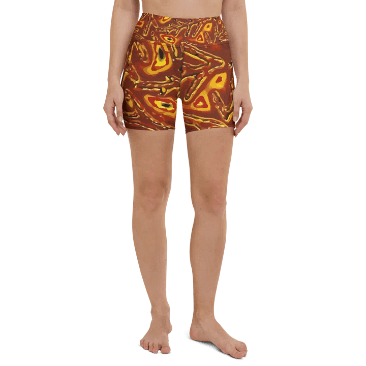 Japanese Fiery Abstract Yoga Shorts product image (2)