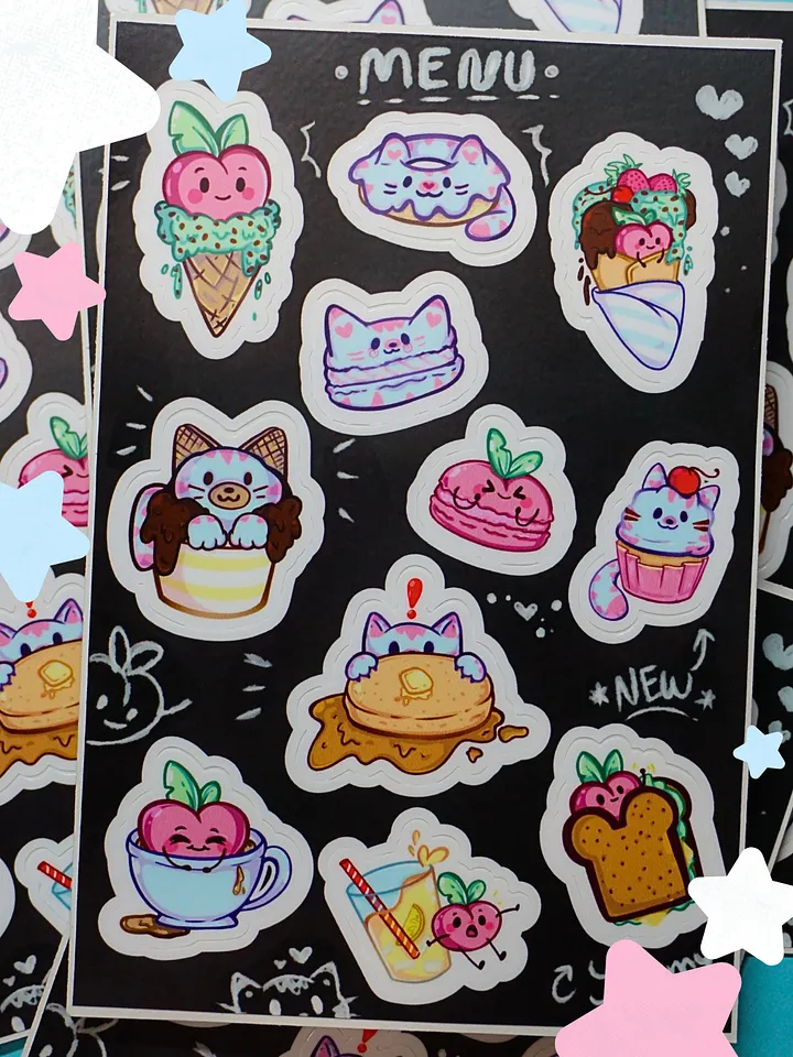 PeachTora Cafe 🍑☕ (Sticker Sheet) product image (2)