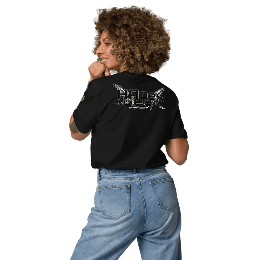 Organic Cotton T-Shirt - Embroidered - Black HApex Gear White Logo product image (8)