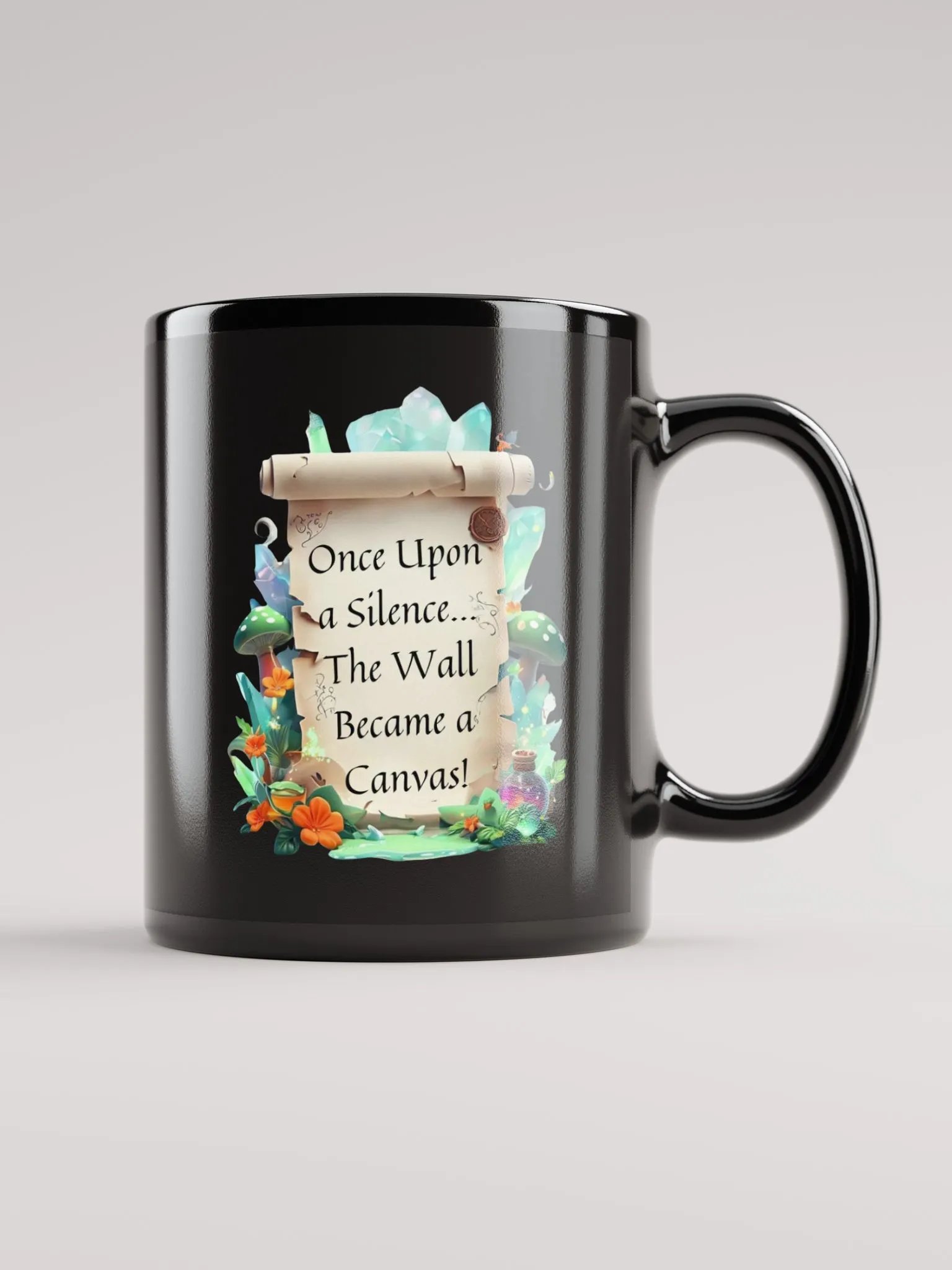 Funny Mom Mug – ‘Once Upon A Silence, The Wall Became A Canvas!’ Coffee Cup for Parents product image (1)