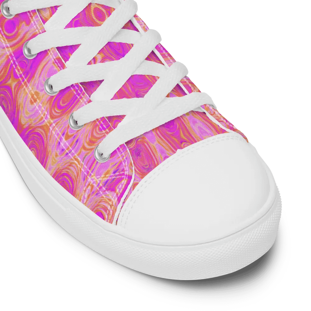 Cool Abstract Pink and Magenta Atomic Retro Zigzags High Tops for Women product image (9)