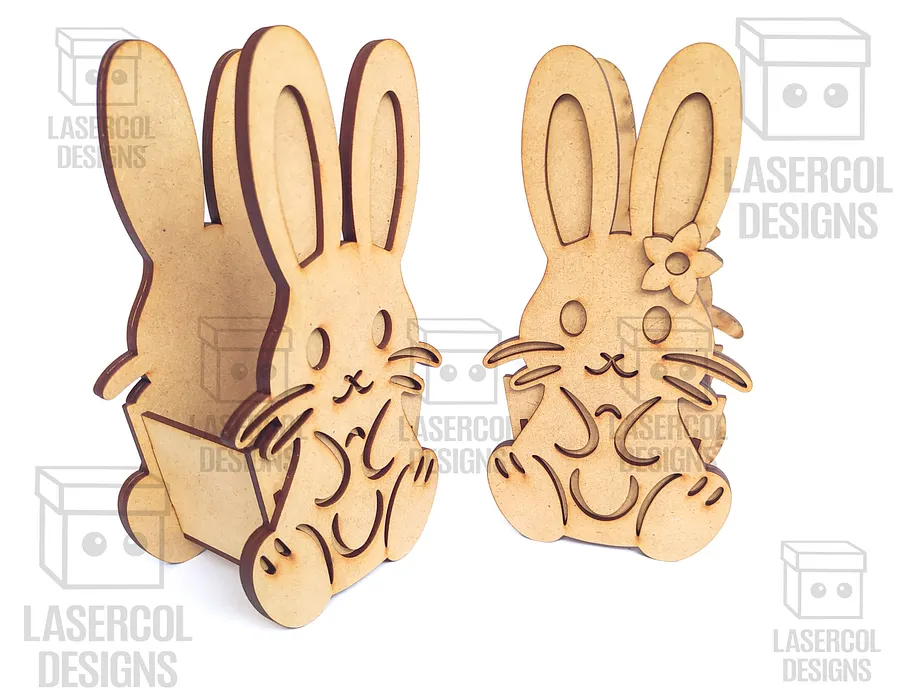 Easter Bunny Basket Set 2 (4 Styles, 2 Sizes) - Laser Cut Files product image (5)