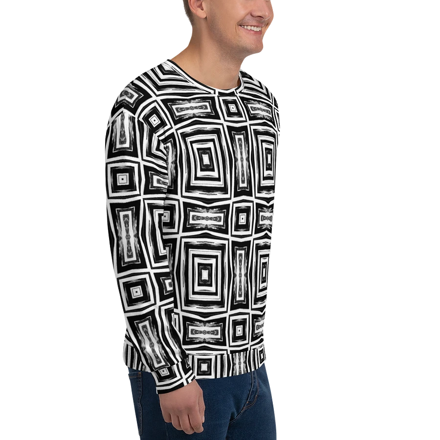 Abstract Monochrome Repeating Pattern Unisex All Over Print Sweatshirt product image (9)
