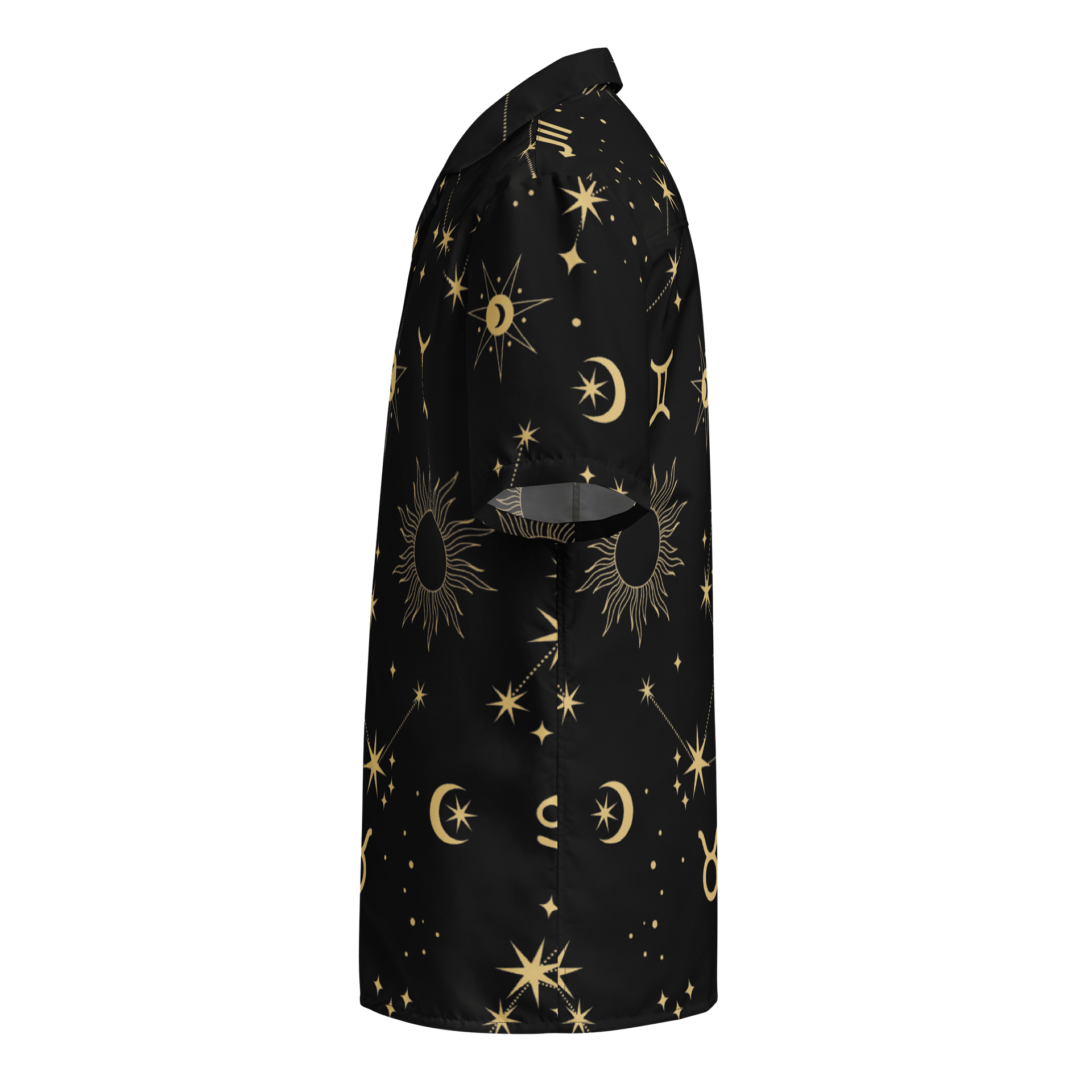 Celestial Zodiac Gold Print Hawaiian Shirt product image (3)