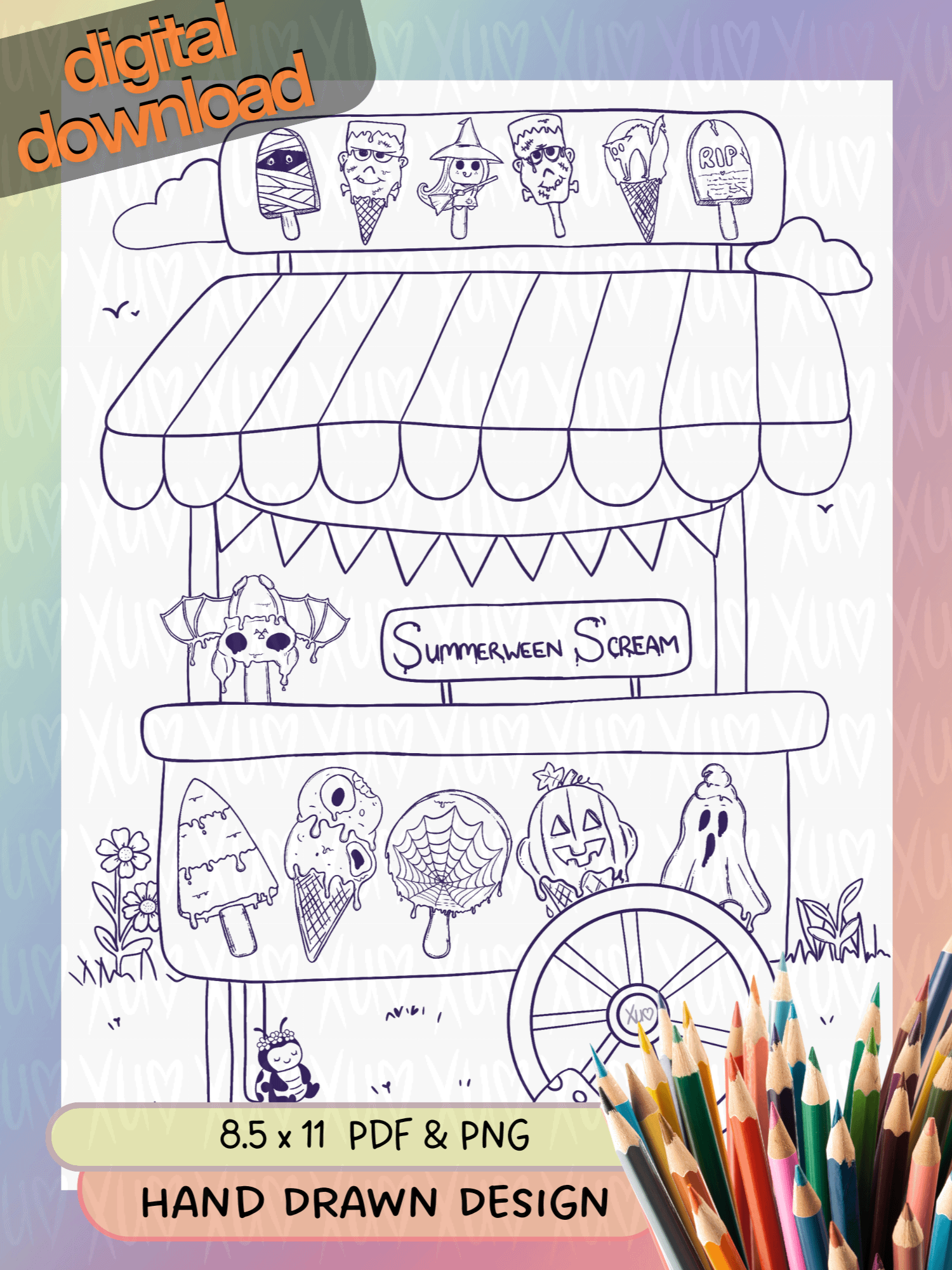 Summerween S'cream Coloring Page product image (1)