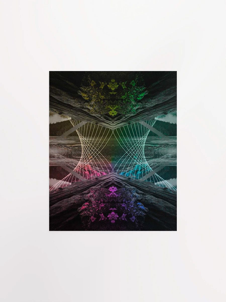 Geometric Art Print - Rainy Lake (Rainbow) product image (1)