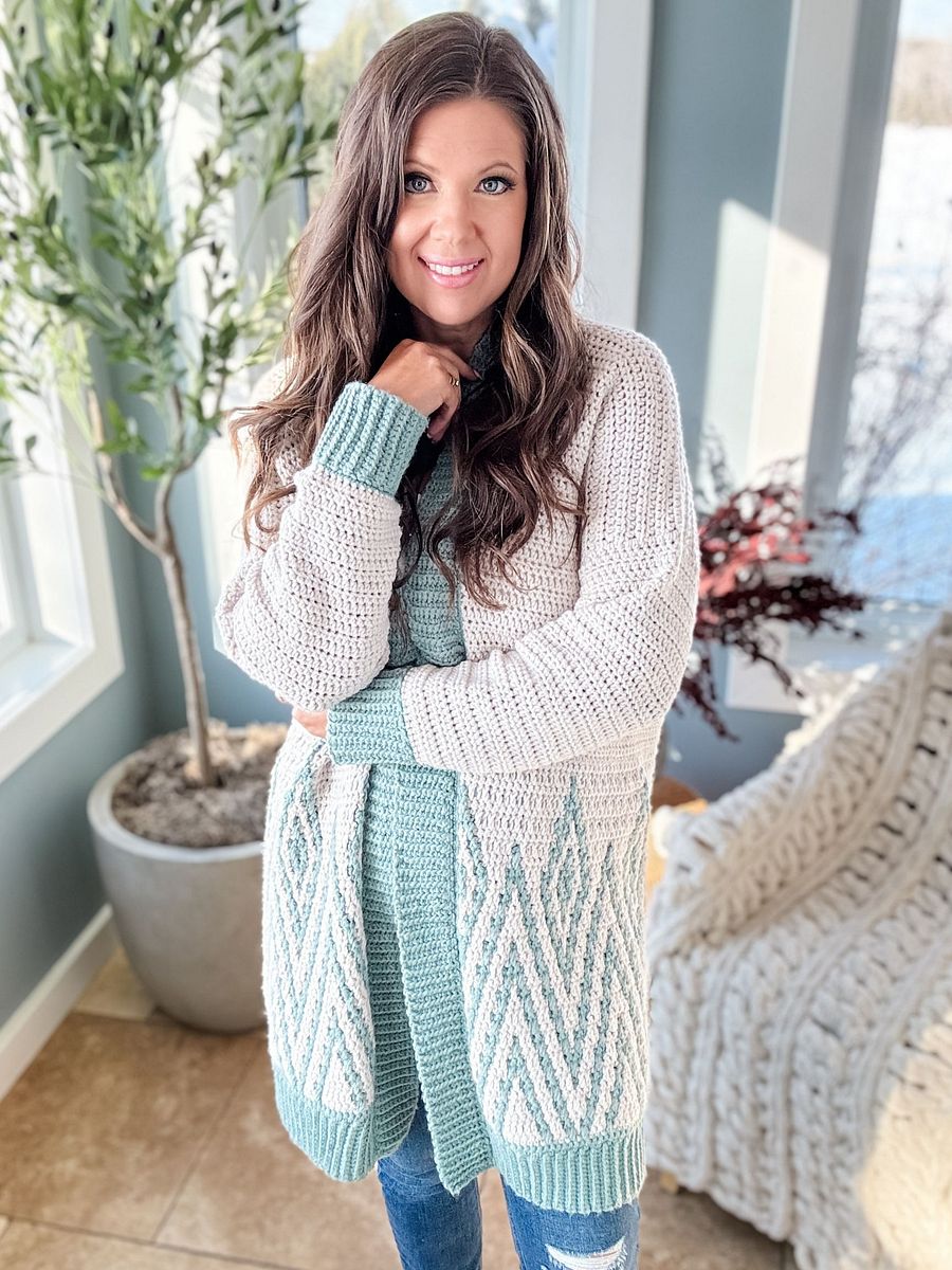 Diamond Drift Cardigan Crochet Pattern product image (5)