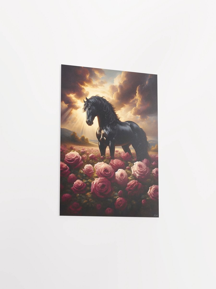Majestic Horse and Rose Field Poster product image (22)