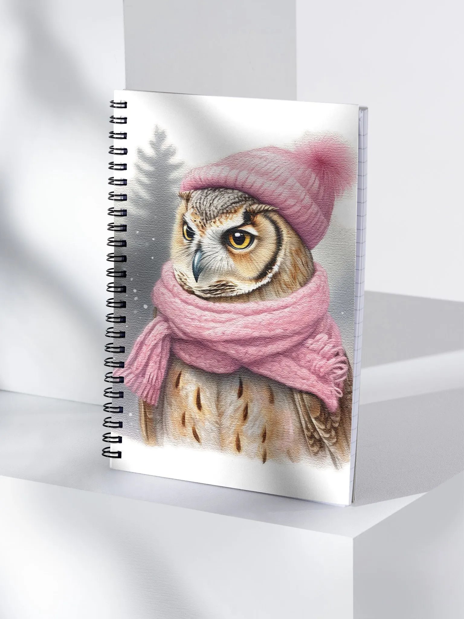 Adorable cute owl wearing a pink hat and scarf product image (4)
