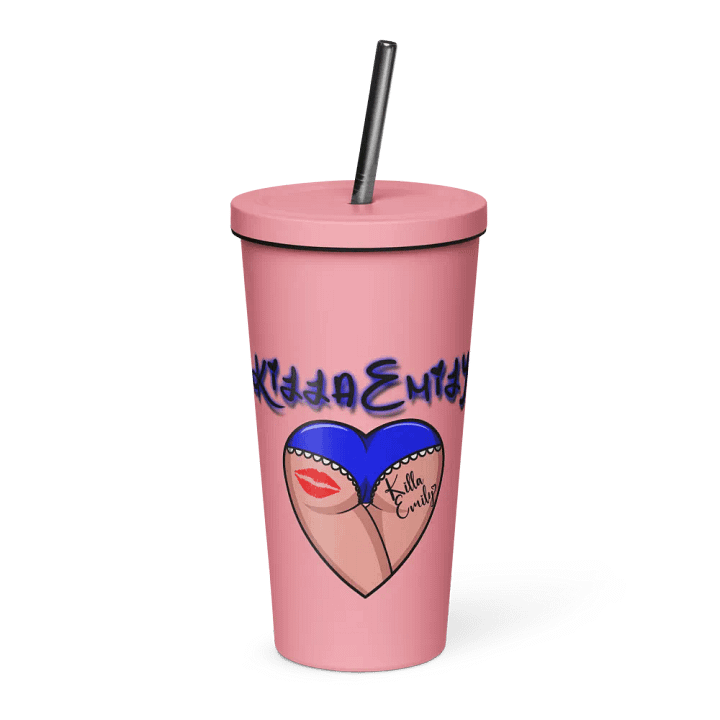 KILLA EMMY BLUE LOGO INSULATED TUMBLER WITH STRAW product image (1)