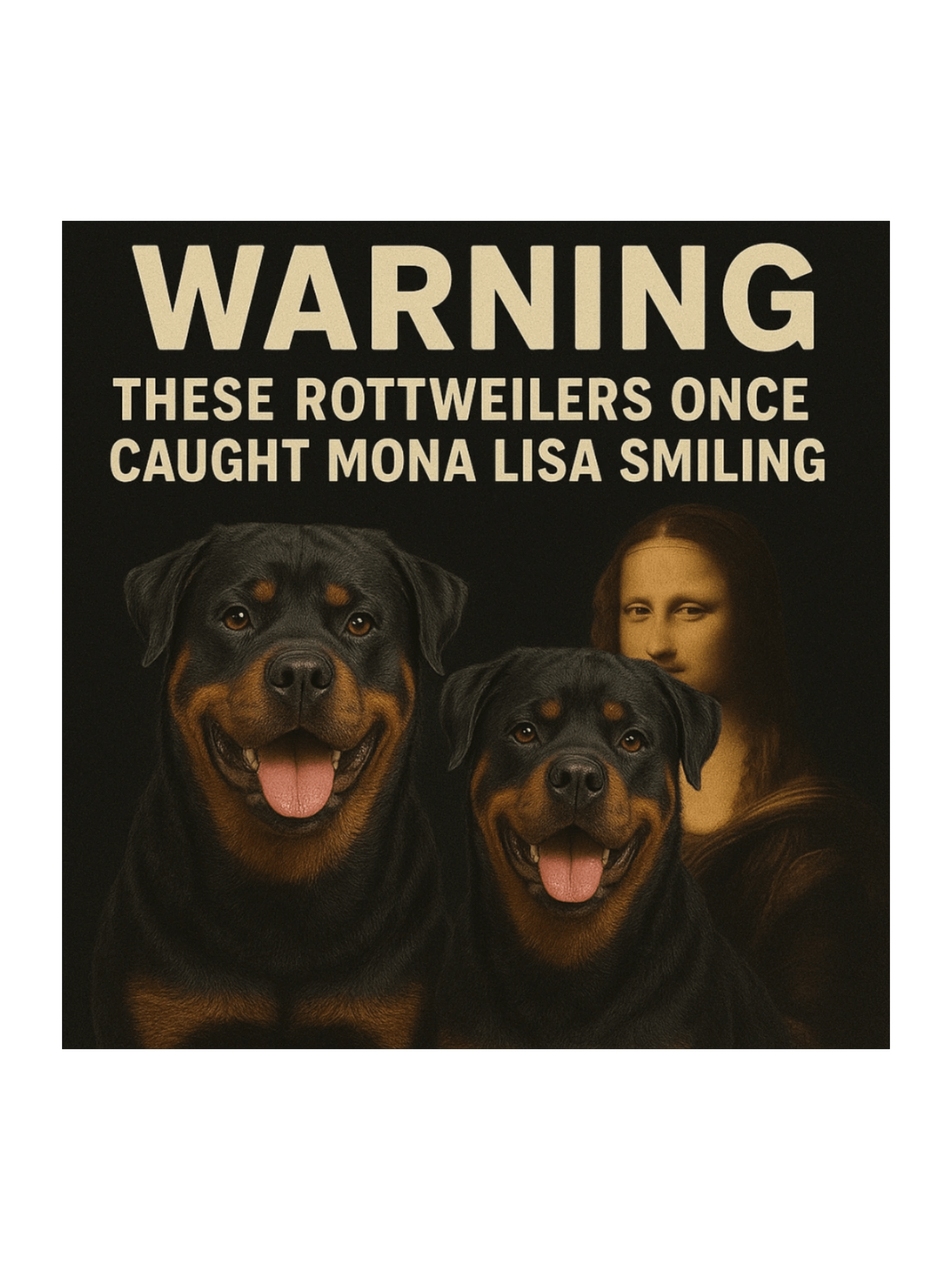 Mona Lisa Rottweiler Kiss Cut Stickers product image (2)
