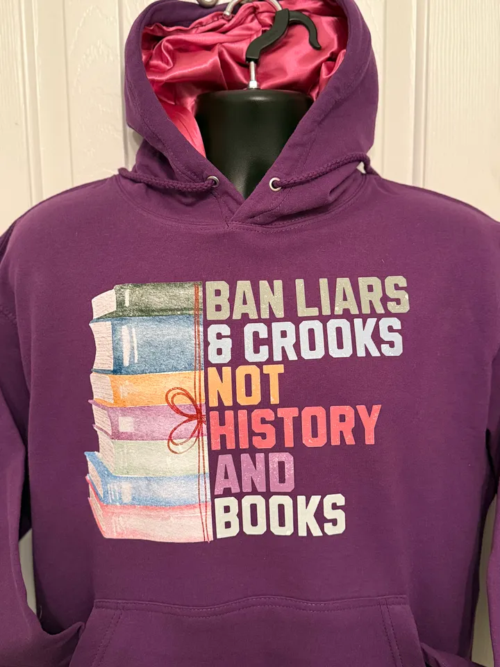 Ban Liars & Crooks Not History And Books Hoodie with Satin in Hood product image (1)