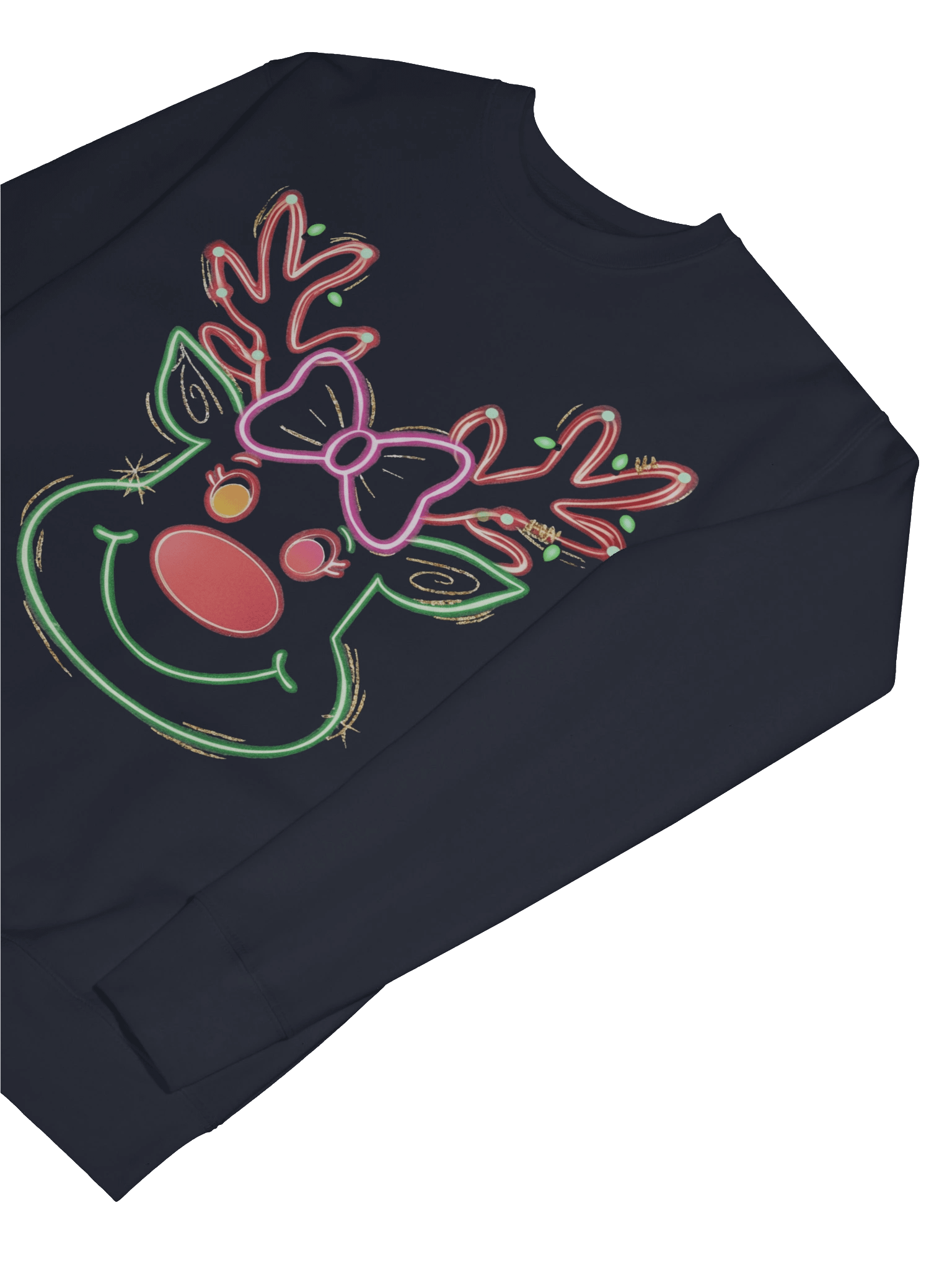 Neon Reindeer Holiday Sweatshirt | Heavyweight Glow Crewneck product image (7)