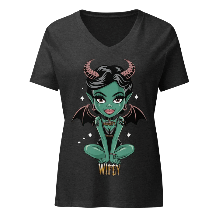 Naughty Wifey V neck shirt product image (3)