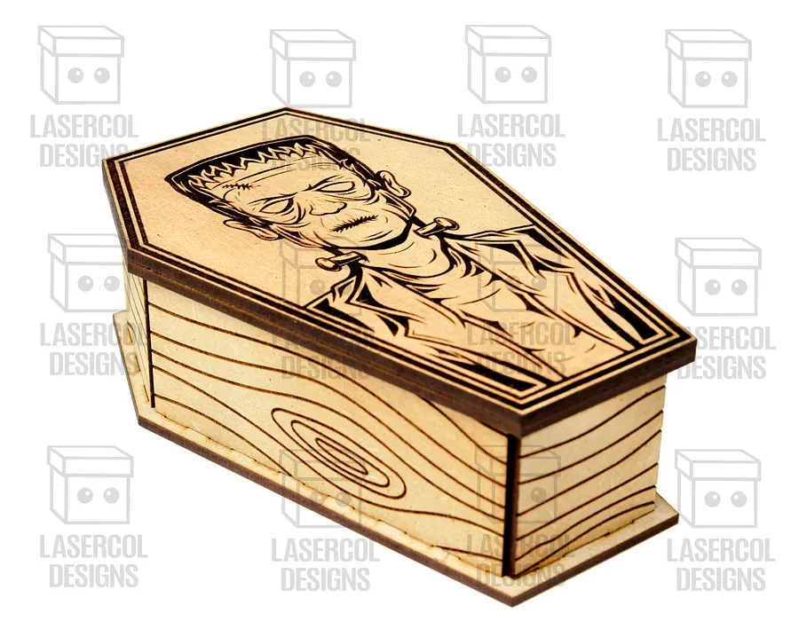 Halloween Coffin Box Set 2 (2 Sizes) - Laser Cut Files product image (6)