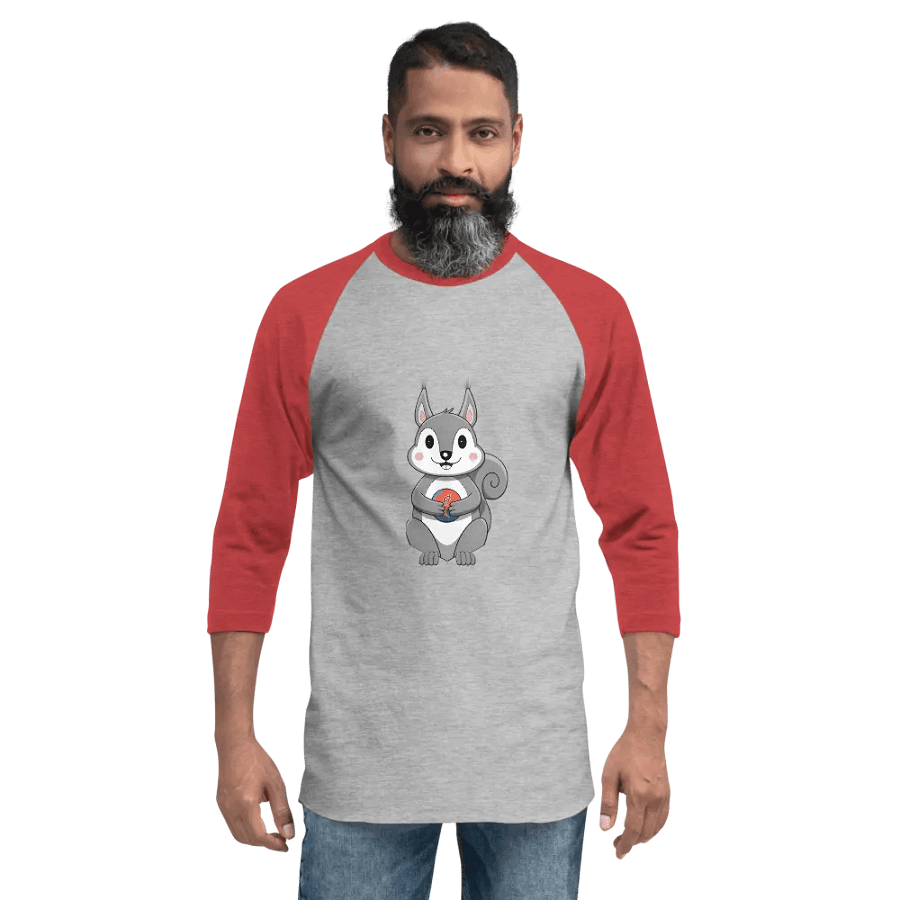 Cute Squirrel Holding Cosmic Orb Raglan Tee product image (2)